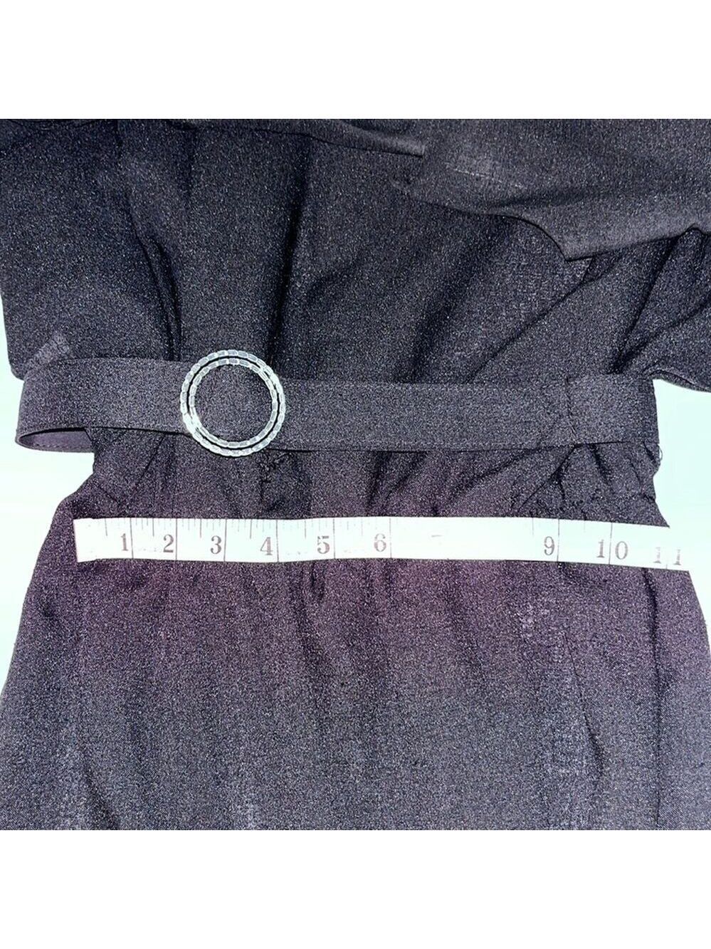 Vintage modest black dress with belt Melissa Petites • black wedding - Picture 10 of 10